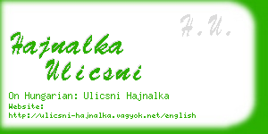 hajnalka ulicsni business card